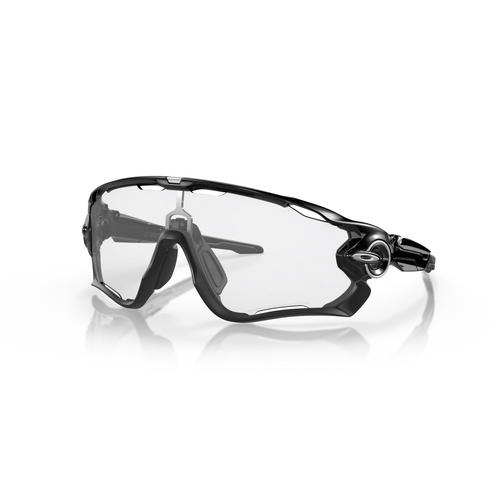 Oakley Jawbreaker Polished Black Frame Glasses - Clear To Black Iridium Photochromic Lens