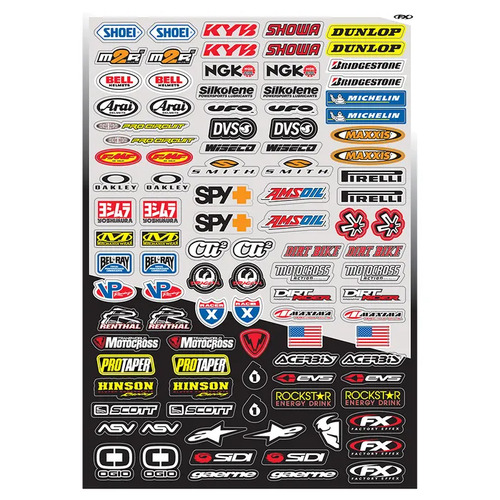 Factory Effex OEM Micro Sponsor Sticker Sheet 