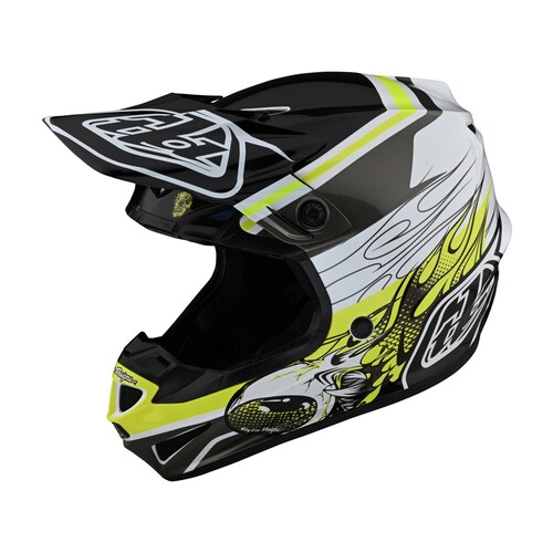 Troy Lee Designs 2022 SE4 Poly Helmet - Skooly Black/Yellow