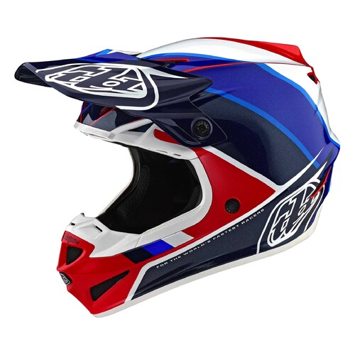 Troy Lee Designs SE4 Poly Beta Helmet - Blue/Red - L