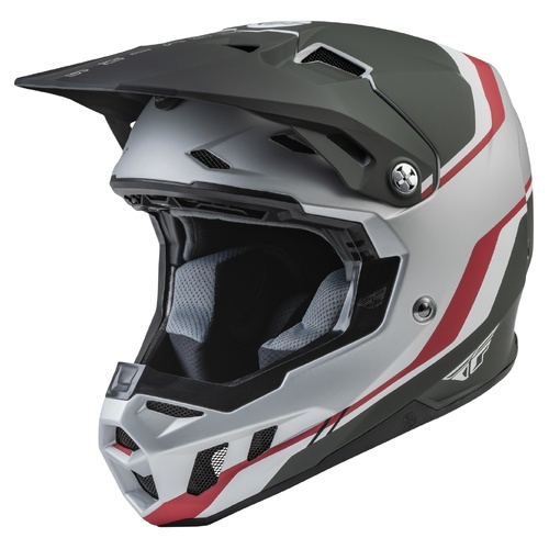Fly Driver Formula CC Helmet - Silver / Red / White - XL 