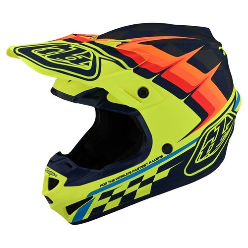 Troy Lee Designs Youth 2023 SE4 Poly Warped Helmet - Yellow