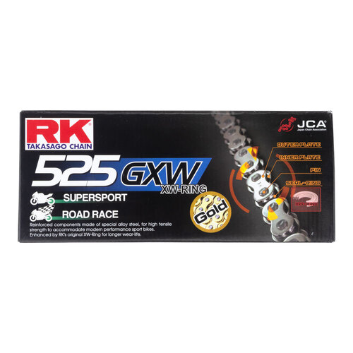 RK Racing GB525GXW Chain 130L - Gold