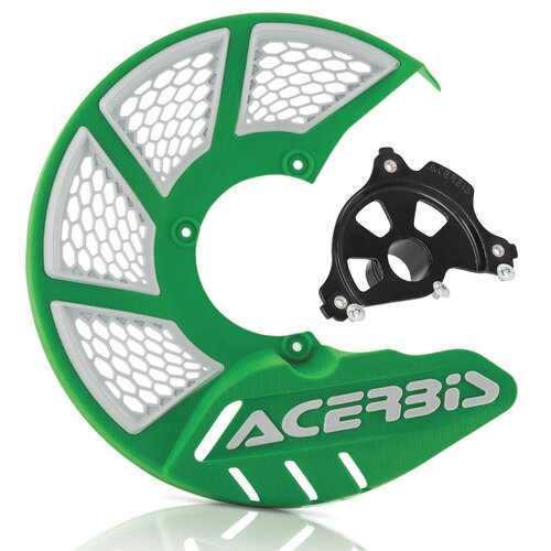 ACERBIS X-BRAKE 2.0 DISC COVER & BLK MOUNT GREEN WHITE KAWASAKI KXF 250 21-22 450 19-23