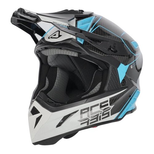 Acerbis Steel Carbon Helmet - White/Blue