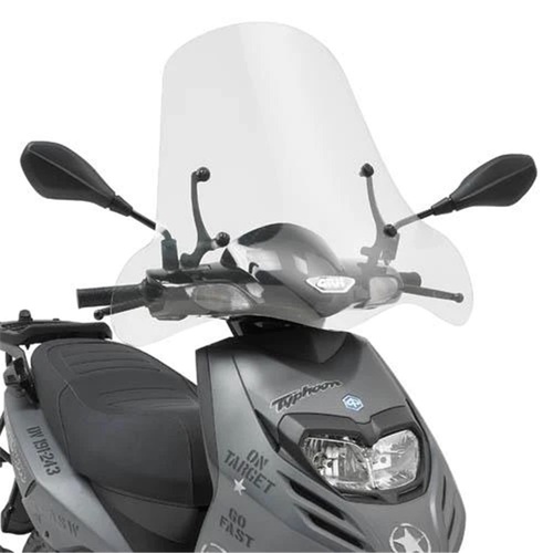 GIVI WINDSCREEN ONLY TRANSPARENT - PIAGGIO TYPHOON 50-125 11-18 (NEEDS FITTING KIT A5602A) [ONC01] #