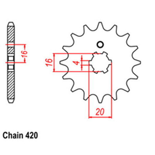 Front Sprocket - Steel 13T 420P 31-023-13