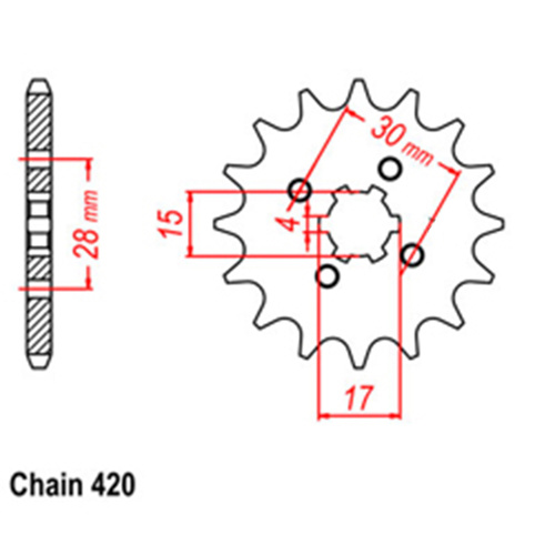 Front Sprocket - Steel 13T 420P D/D 31-040-13