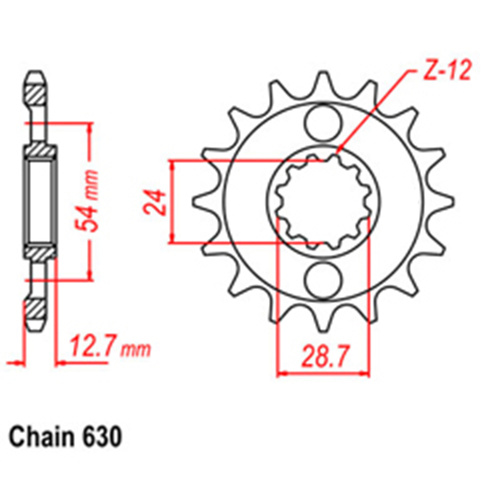 Front Sprocket - Steel 15T 630P 31-042-15