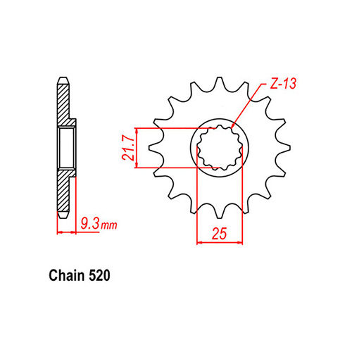 Front Sprocket - Steel 14T 520P 31-054-14