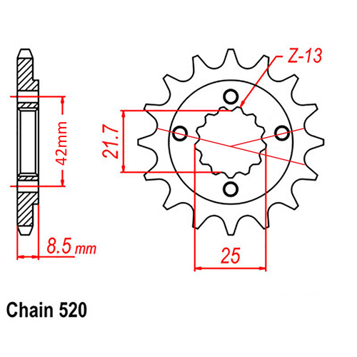 Front Sprocket - Steel 15T 520P 31-103-15	