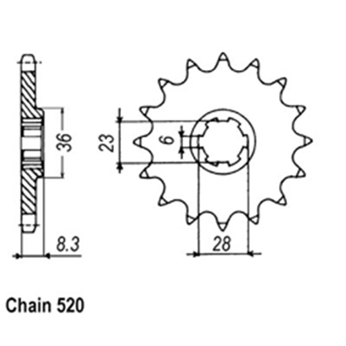 Front Sprocket - Steel 14T 520P 31-142-14