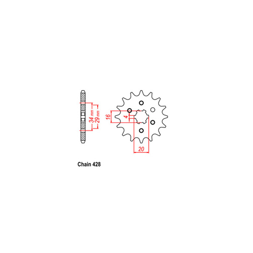 Front Sprocket - Steel 14T 428P 31-200-14