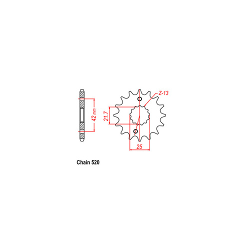 Front Sprocket - Steel 13T 520P D/D 31-214-13