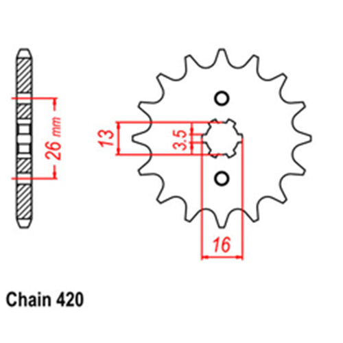 Front Sprocket - Steel 13T 420P 31-257-13