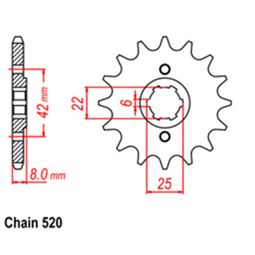 Front Sprocket - Steel 14T 520P 31-429-14