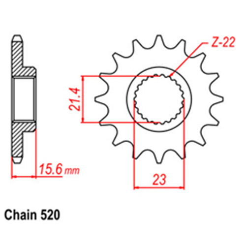 Front Sprocket - Steel 16T 520P 31-798-16