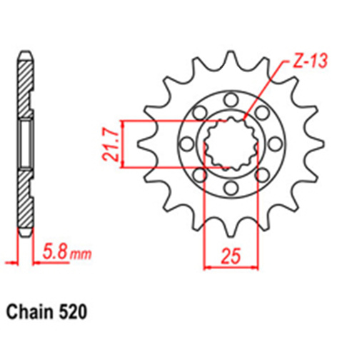 Front Sprocket - Steel 13T 520P 31-K17-13