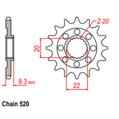 Front Sprocket - Steel 13T 520P 31-K35-13