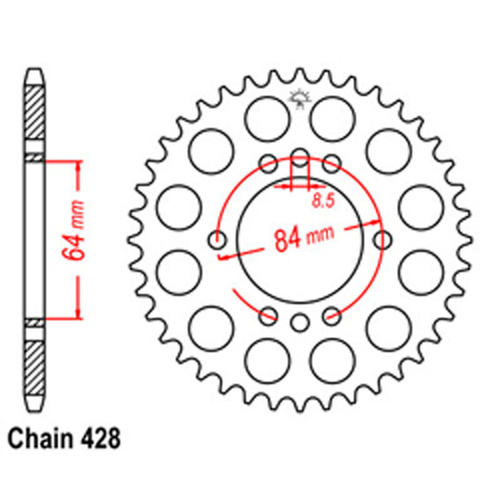  Rear Sprocket - Steel 45T 428P D/D