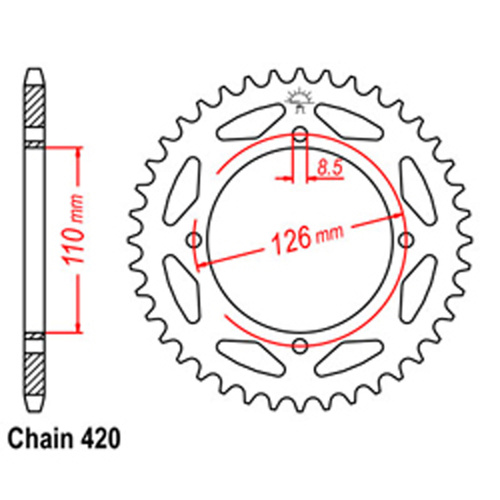 Rear Sprocket - Steel 47T 420P