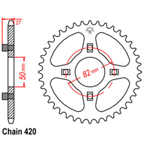  Rear Sprocket - Steel 36T 420P