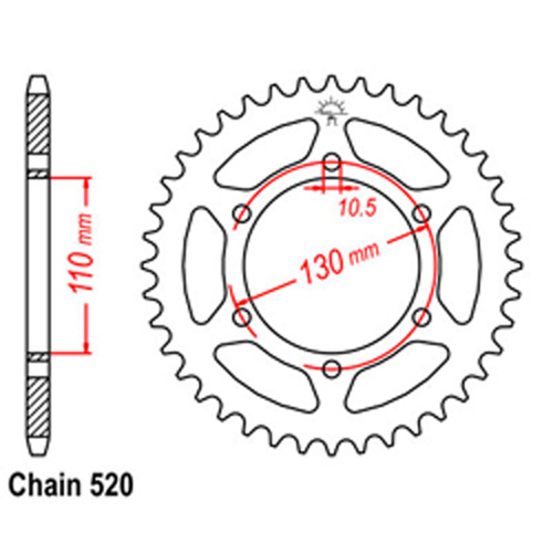  Rear Sprocket - Steel 42T 520P