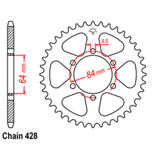  Rear Sprocket - Steel 55T 428P