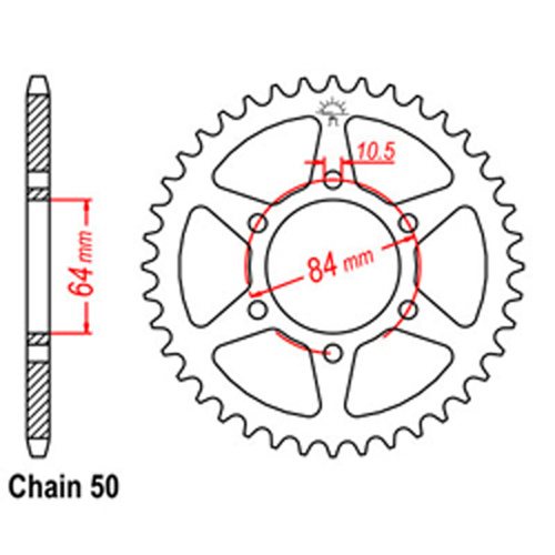  Rear Sprocket - Steel 45T 530P