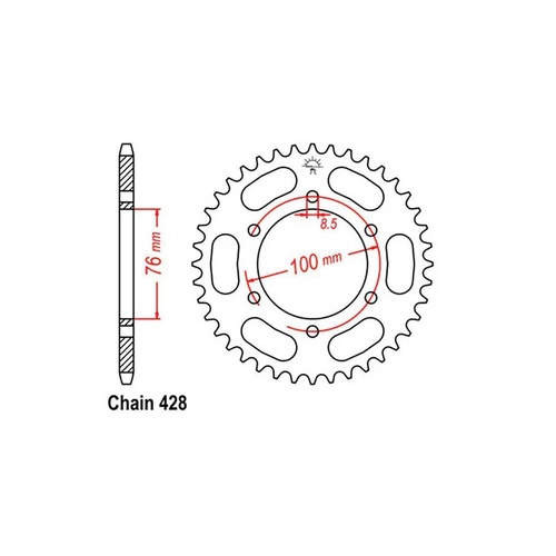  Rear Sprocket - Steel 42T 428P