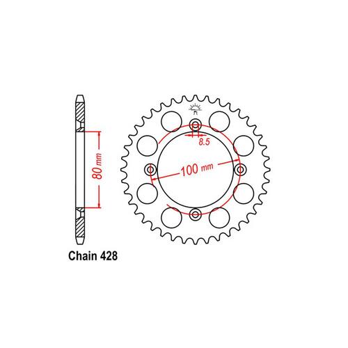 REAR SPROCKET - STEEL 46T 428P