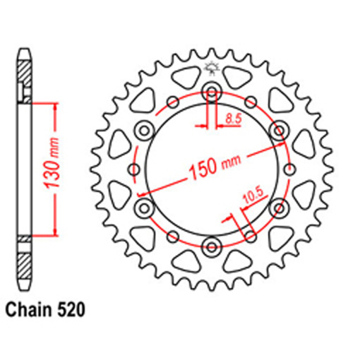  Rear Sprocket - Steel 47T 520P D/D