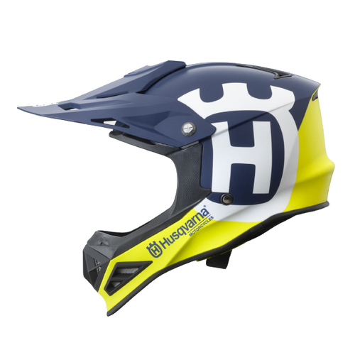 Husqvarna Youth Railed Helmet - Navy/Yellow