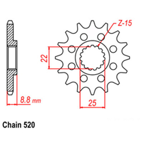 Front Sprocket - Steel 13T 520P 41-K01-13