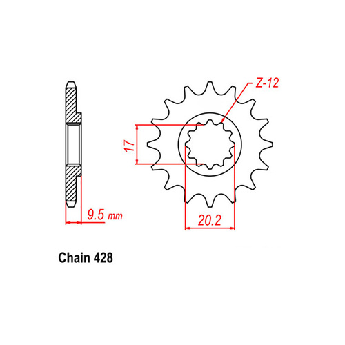 Front Sprocket - Steel 13T 428P 41-K04-13