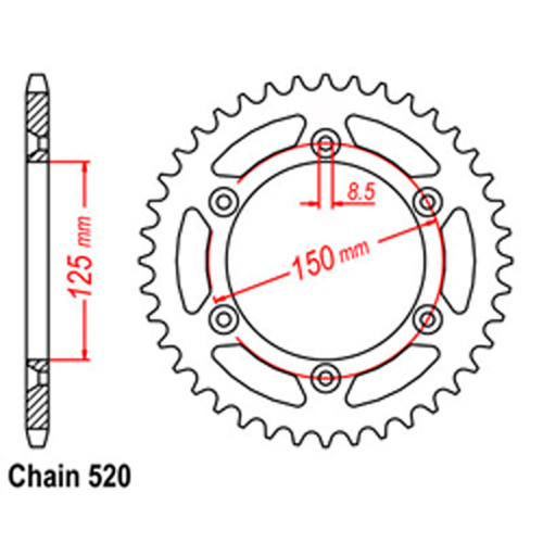  Rear Sprocket - Steel 48T 520P