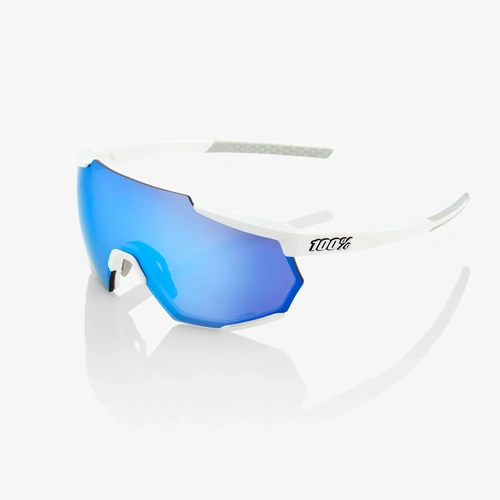 100% Racetrap Matte White/Hiper Blue Glasses 