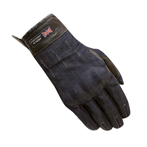 Merlin Icon Leather Gloves, Blue Large