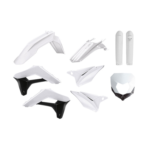 Polisport Enduro Kit Sherco 17-20 (Includes Fork Guards & Head Light mask) - White