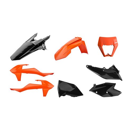 Polisport Enduro Kit KTM EXC/EXCF 17-19 (Includes Head Light mask) - Orange/Black