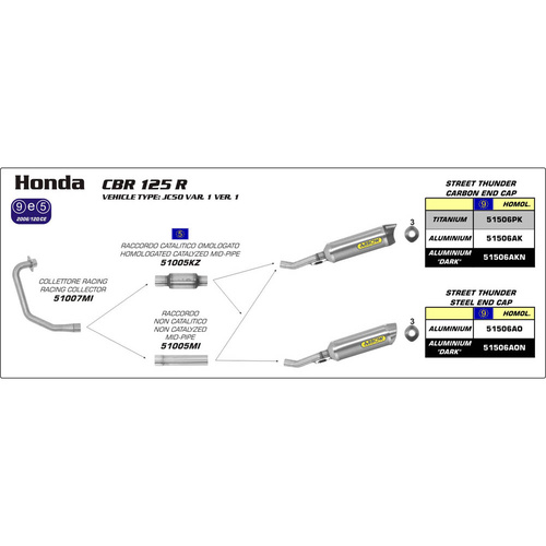 Arrow Exhaust Honda CBR 125 R 11-13 Stainless Collector