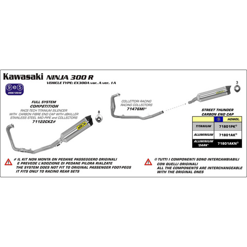 Arrow Full Race System - Competition With Race-Tech Titanium Silencer