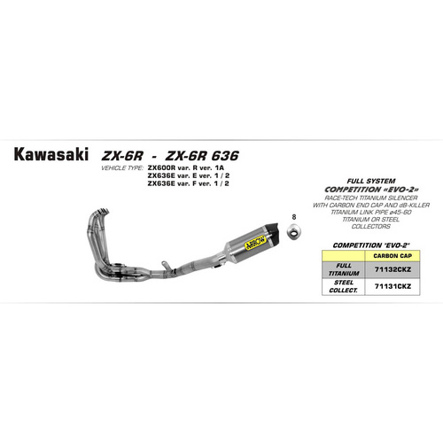 Arrow Full Race System - Competition With Race-Tech Titanium Silencer