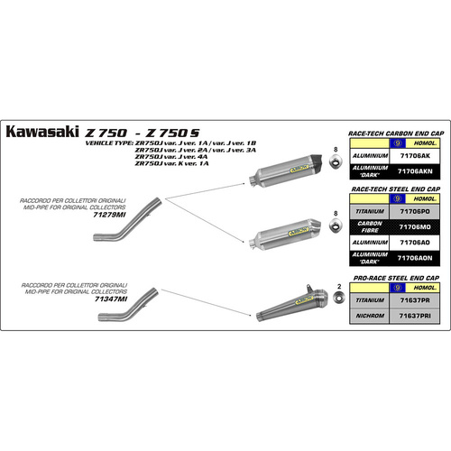 Arrow Silencer - Race-Tech Carbon Fibre With Carbon End Cap