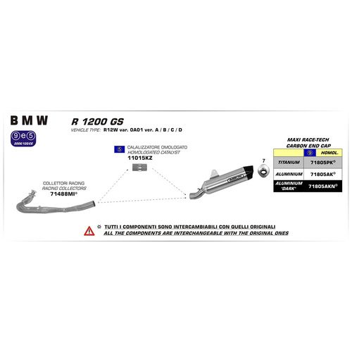 Arrow Silencer - MaxI Race-Tech Titanium With Carbon End Cap