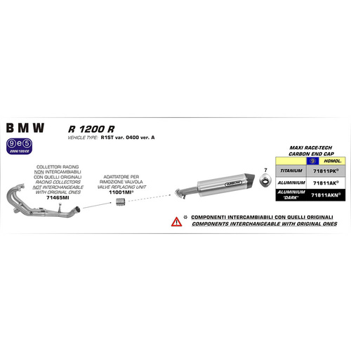 Arrow Silencer - MaxI Race-Tech Aluminium With Carbon End Cap
