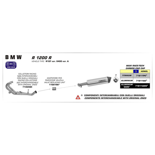 Arrow Silencer - MaxI Race-Tech Titanium With Carbon End Cap