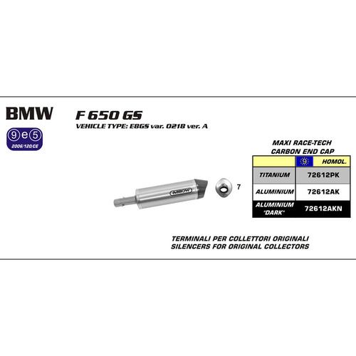 Arrow Silencer - MaxI Race-Tech Titanium With Carbon End Cap