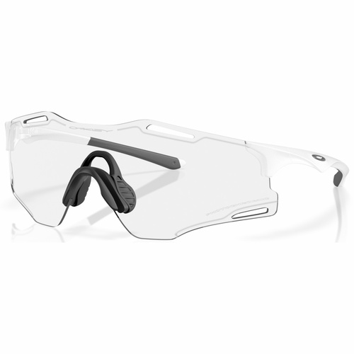 Oakley Cybr Zero Matte White - Clear To Black Iridium Photochromic Lens
