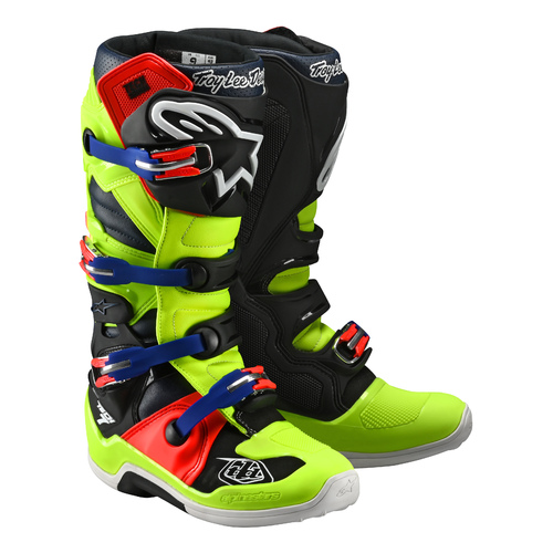 Troy Lee Designs x Alpinestars 2022 Tech 7 Boots - Fluro Yellow/Red 